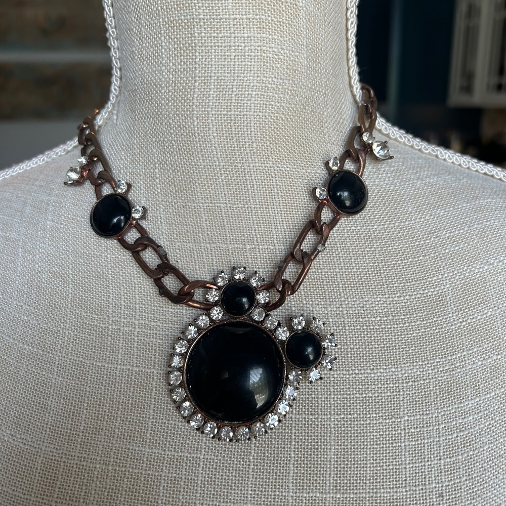 Elegant Black and Bronze Necklace